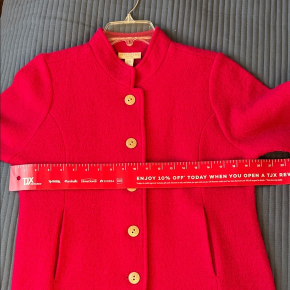 Boiled Wool Fitted Blazer from Appleseed’s, cherry red, PM, excellent condition - Picture 9 of 11